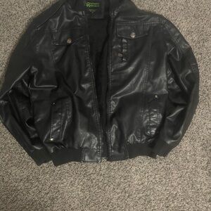 Refinery Black Leather Trench Coat